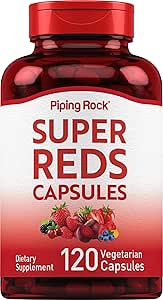 Piping Rock Super Reds Capsules | 120 Count | Superfoods Supplement | Vegetarian & Non-GMO