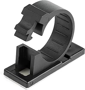 StarTech.com 100 Adhesive Cable Management Clips Black - Network/Ethernet/Office Desk/Computer Cord Organizer - Sticky Cable/Wire Holders - Nylon Self Adhesive Clamp UL/94V-2 Fire Rated (CBMCC3)