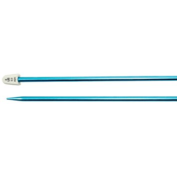 Susan Bates 14-Inch Silvalume Single Point Knitting Needle, 5mm, Turquoise