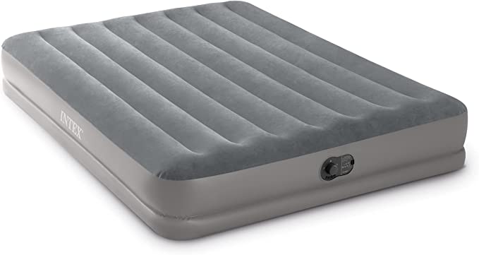 Intex Dura-Beam Standard Series Prestige Mid-Rise Air Mattress with Fastfill USB Powered Internal Air Pump