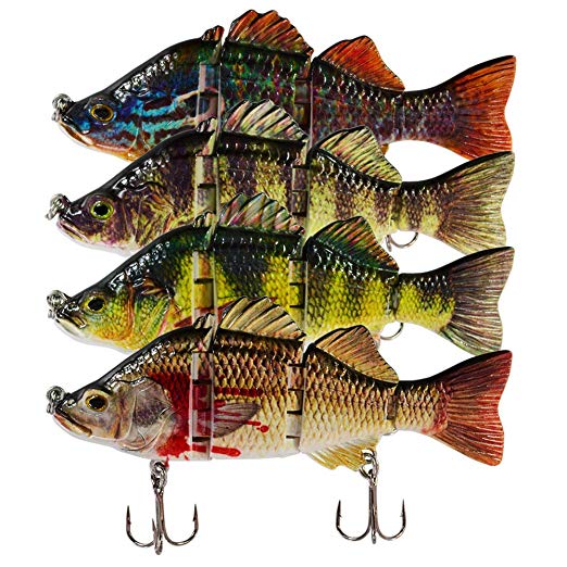 ROSE KULI Fishing Lures for Bass Multi Jointed Hard Crankbaits Lifelike Fishing Bait Tackle Kits