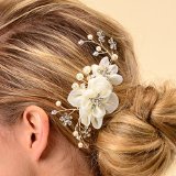 Remedios Bridal Hair Flower Side Comb Barrette Headpiece Wedding Accessory