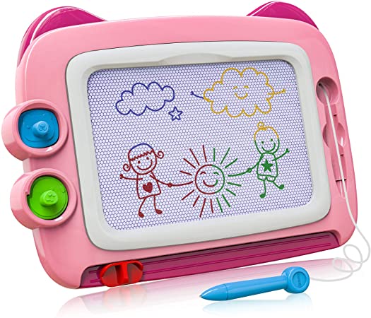 Magnetic Drawing Board Toddler Toys for 2 3 4 Year Old Girls, Magna Doodle Board Gift for 2 3 4 Year Old Girl, Preschool Learning/Educational Girls Toys Age 2 3 4 Birthday Gift Pink