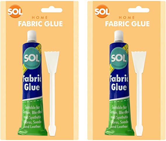2 X 50ml Fabric Glue Extra Strong | Inc Glue Spreader and Ebook on Sewing Tips | Perfect for No Stitch Sew Textile Adhesive