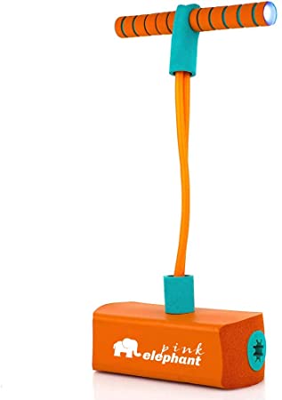 ALLCELE Pogo Stick for Kids with Light & Sound ，Foam Pogo Jumper for Boys & Girls - Best Gifts for Kids (Orang)