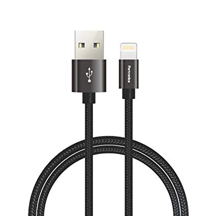 Portronics Konnect Pro POR-792 Lightning Data Cable - 3.9 Feet (1.2 Meters) (Black)