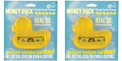 (Set of 2) Duck Money Soap - Find REAL CASH in Every Delightfully Scented Bar …