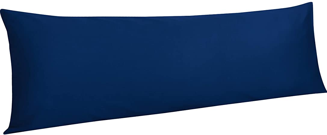 NTBAY 500 Thread Count Cotton Body Pillowcase, Super Soft and Breathable for Adults Pregnant Envelope Closure Body Pillow Cover, 20 x 54 Inches, Navy Blue