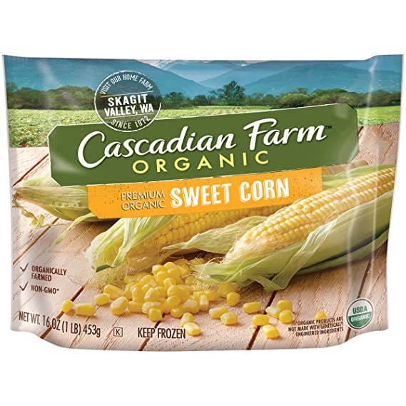 Cascadian Farm Organic Sweet Corn, 16oz Bag (Frozen), Organically Farmed Frozen Vegetables, Non-GMO