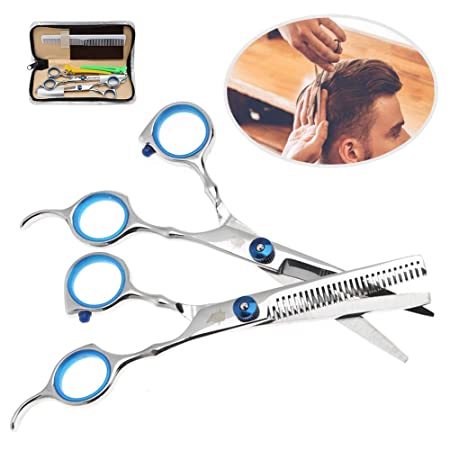 Hairdressing Scissors, Hair Cutting Scissors Set Professional Hair Cutting Thinning Scissors Family Salon Barber Shears Hairdressing Tool Set(04#)