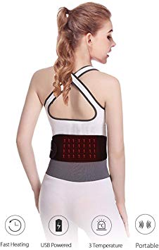 Heating Waist Belt Far Infrared USB Powered, Portable Electric Heating Waist Pad with Graphene Fast Heating Film, 3 Temperature Settings, Perfect for Waist Pain, Dysmenorrhea, Stomach Cramps