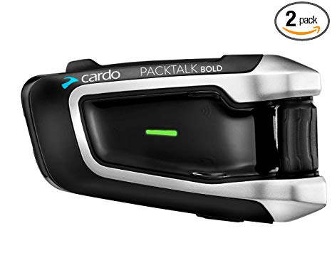 Cardo PACKTALK BOLD Motorcycle Communication and Entertainment System With Natural Voice Operation, Sound By JBL, Connect 2 to 15 Riders (Dual Pack)