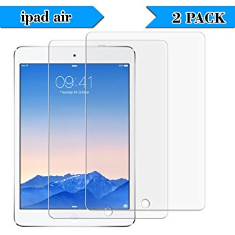 [2 Pack] Screen Protector for iPad air/air2/pro 9.7, Zaneeta® Premium Crystal-Clear Tempered Glass Screen Protector with Lifetime Warranty