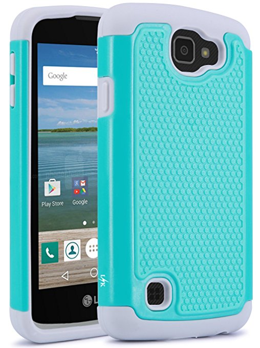 LG K4 Case, LG Spree Case, LG Optimus Zone 3 Case, LG Rebel Case, LK [Shock Absorption] Hybrid Armor Defender Protective Case Cover for LG K4 LTE / Spree / Optimus Zone 3 / Rebel LTE, Teal