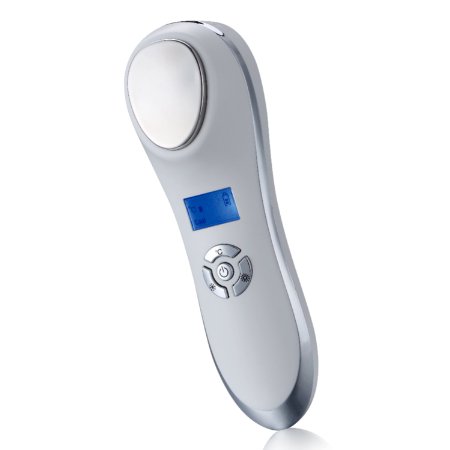 Portable Handheld Ultrasonic Ion Facial Massager,KINGSTAR Rechargeable Vibration Iontophoresis Hot Cooling Skin Firming Care Facial Moisturizer Massager Beauty Instrument