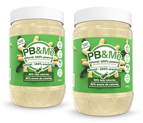 PB&Me - 2-Pack (1LB) - Natural: 100 Percent Peanuts - Powdered Peanut Butter (Sugar-Free) 2 Count