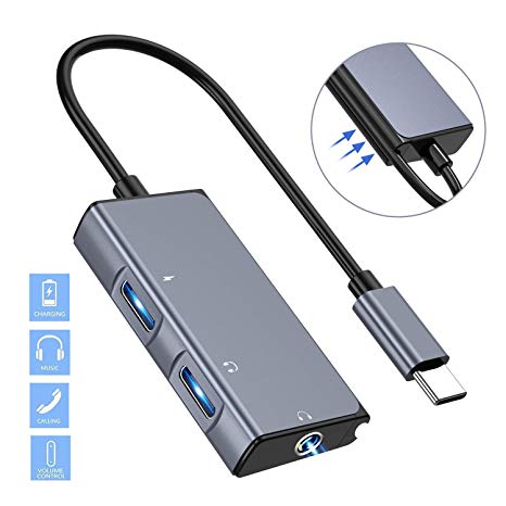 USB C 3.5mm Headphone Adapter,3 in 1 Type C Aux Audio Splitter with Fast Charging Charger Compatible with Google Pixel 4/4 XL/3/3 XL,Samsung Galaxy Note 10 plus,iPad Pro 2018,Huawei P30 Pro and More