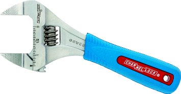 Channellock 6SWCB Slim Jaw Adjustable Wrench WideAzz Jaw Opening of 134 and Code Blue Grip for Comfort 6