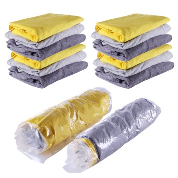 12 PACK Space Saver Travel Compress Roll-Up Storage Bags Small to Large 12 Medium 2416