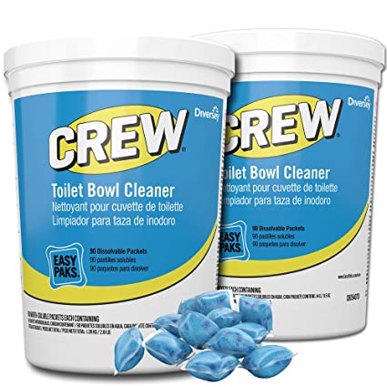 Diversey CBD540731 Crew Easy Paks Toilet Bowl Cleaner, 2 Tubs x 90 Dissolvable Packets.5 oz. Packet (180 Total Dissolvable Packets)