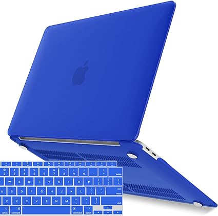 IBENZER Compatible with New MacBook Air 13 inch Case 2022 2021 2020 M1 A2337 A2179 A1932, Plastic Hard Shell Case with Keyboard Cover for Mac Retina Display with Touch ID, Royal Blue, MMA-T13RBL 1A