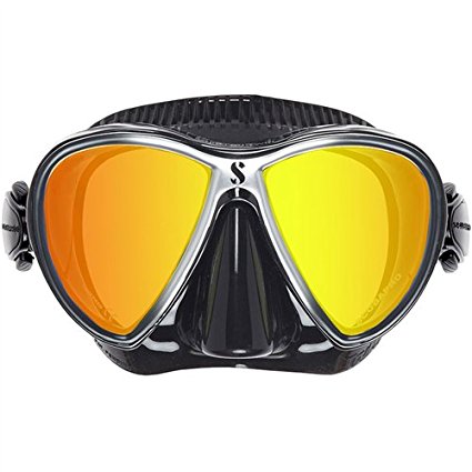 Scubapro Synergy Trufit Twin Mirrored Mask, Black/Black/Silver