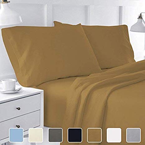 4-Piece Hotel Luxury Bed Sheets - Premium Collection 1800 Series Ultra-Soft Brushed Microfiber Sheet Set - Hypoallergenic - Wrinkle Resistant - Deep Pocket fits upto 16" (Full, Taupe)