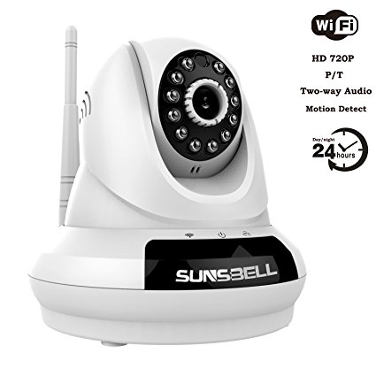 SUNSBELL Wireless Security IP Camera HD 720P Pan/Tilt Digital Zoom Two-Way Audio Night Vision Smart Motion Detect Real-time Monitoring Network WIFI Surveillance Camera
