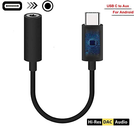 CHZHL USB C/Type C Audio Headphone Jack Adapter,USB C to 3.5mm Aux Adapter Cable Compatible Pad pro 2018 Pixel 2/2XL/3/3XL Essential and MoreType c Products