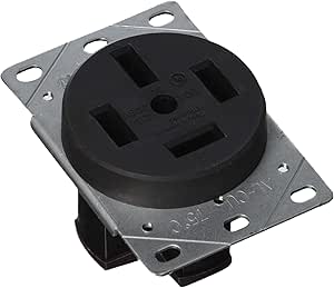 Legrand Pass & Seymour 3870 60 Amp 120/208V 4 Pole 4 Wire Power Outlet Flush Receptacle, NEMA 18 60R, Black (1 Count)