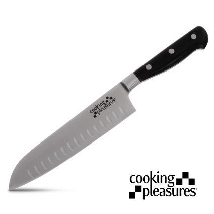 Cooking Pleasures Santoku Knife Professional Grade Stainless Steel 8 inch