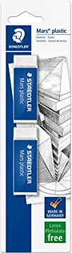 STAEDTLER MARS PLAST ERASER PK2 52650BK2