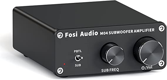 Fosi Audio M04 Subwoofer Amplifier for Home Theater Mono Channel Digital Class D Integrated Power Amp for Passive Speakers Subwoofer Rated 100W MAX