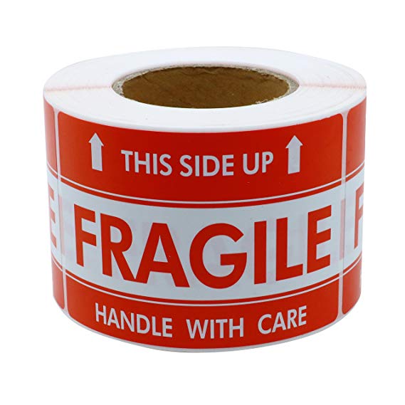Hybsk 2"3" Handle With Care This Side Up Fragile Stickers Adhesive Label 300 Per Roll