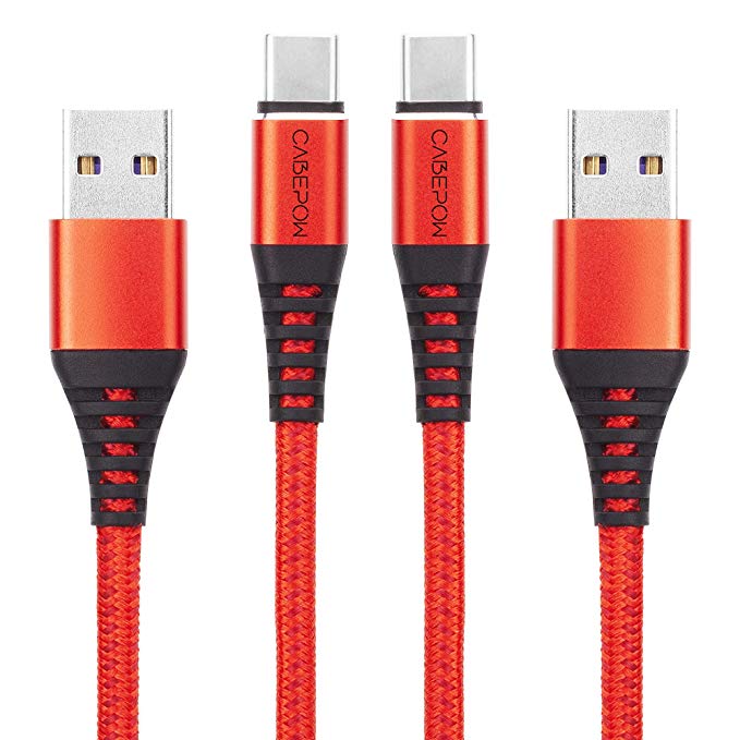 USB Type C Cable, CABEPOW 2Pack 3ft USB C to USB A Fast Charger Cord, Nylon Braided Charging Cable Compatible for Samsung Galaxy S9 S8 Plus Note 9 8,Pixel,LG V30 G6 G5, GoogleNintendo Switch,OnePlus