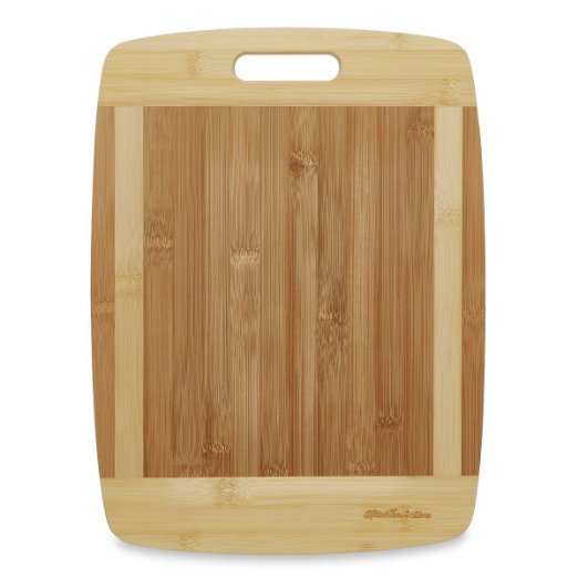 Kitchen Active Bamboo Cutting Board. Premium Natural Eco Friendly Boards Are Best For Chopping Brie Cheese, Vegetable, Pastry Lemon, Watermelon, French Bread. 15"X12" With Big Wood One Handed Handle