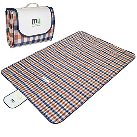 MIU COLOR® Foldable Large Picnic Blanket - Waterproof and Sandproof - 3 Layers, Camping Mat for Outdoor Beach Hiking Grass Travelling