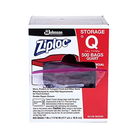 Ziploc Storage bag, quart, 500 ct