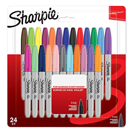 Sharpie Permanent Markers, Fine Tip Pack of 24