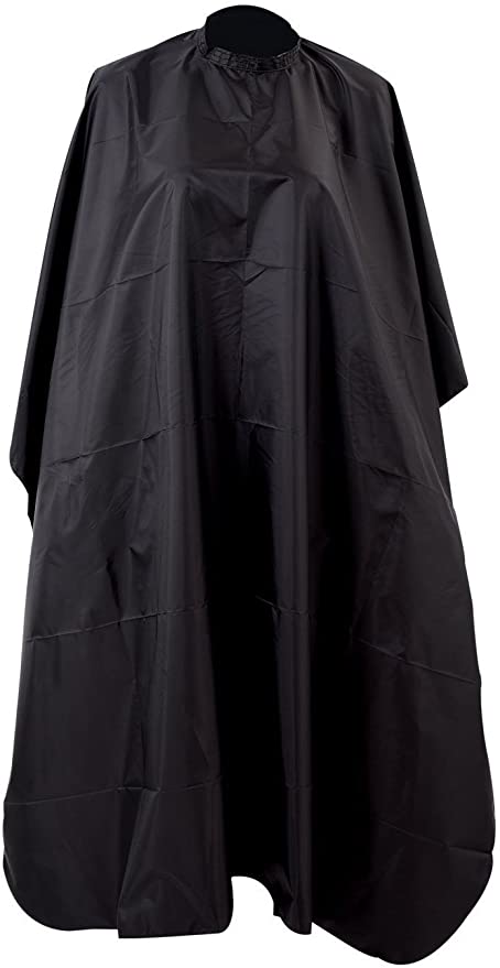 KISEER Hair Cut Hairdressing Salon Cape Professional Waterproof Nylon Hairdressers Barbers Cape Gown, Black