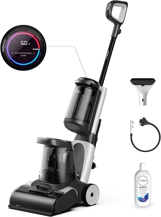 Tineco CARPET ONE Smart Carpet Cleaner & Upholstery Spot Cleaner, Lightweight & Portable, with Heated Wash, Power Dry, LED Display, App Connection, Voice Prompts, Carpet Cleaner