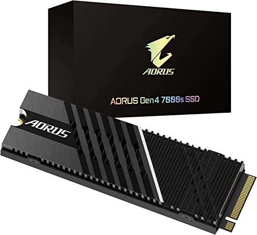 GIGABYTE AORUS Gen4 7000s SSD 2TB PCIe 4.0 NVMe M.2, Nanocarbon Coated Aluminum Heatsink, 3D TLC NAND, SSD- GP-AG70S2TB