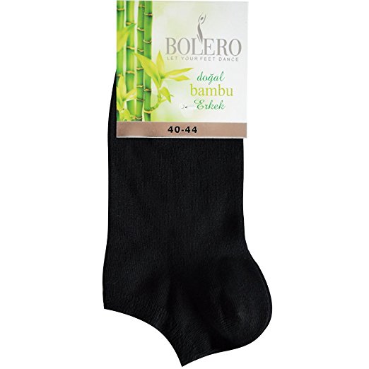4 pairs Antibacterial 80% Organic Bamboo Fiber No Show Seamless Toe Half Socks Unisex (BLACK)