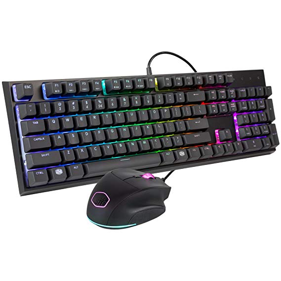 Cooler Master SGB-3050-KKMF1-US MasterSet MS120 Gaming Keyboard, Clicky Mem-Chanical and Mouse with Omron Switches