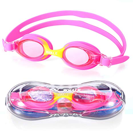 Kids Swim Goggles Child Waterproof Swim Goggles with Clear Vision Anti Fog UV Protection No Leak Soft Silicone Frame and Strap Suit for Over 4 Years Old Boys and Girls