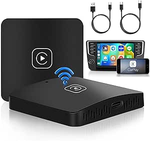 Hikity Wireless Apple CarPlay Adapter Wired to Wireless, Plug & Play Auto CarPlay Bluetooth Car Play Adapter The Magic Box for Car Stereo with Wired Carplay