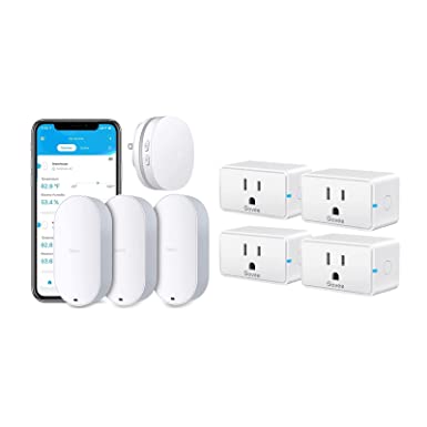 Govee WiFi Bluetooth Outlets 4 Pack Smart Plugs Bundle with Govee WiFi Thermometer Hygrometer