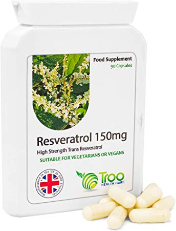 Resveratrol Supplement (150mg) - 90 Capsules | UK Manufactured to GMP code of practice