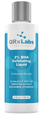 NEW! 2% BHA Exfoliating Liquid - Skin Perfecting Facial Exfoliant with Salicylic Acid, Niacinamide and Green Tea Extract - Perfect for Blackheads, Enlarged Pores, Wrinkles & Fine Lines - 4 fl oz