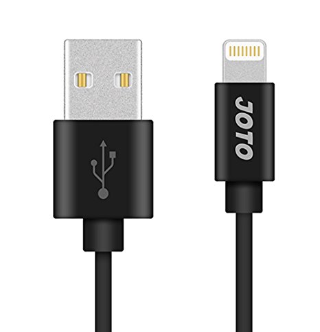 Lightning Cable, [Apple MFi Certified] JOTO Lightning to USB Cable (6.6ft 2m long), Data Sync Charge Cable for iPhone 6S 6 Plus 6, iPad Pro, Air 2, mini 4, iPod touch 5 6th gen, nano 7th gen (Black)